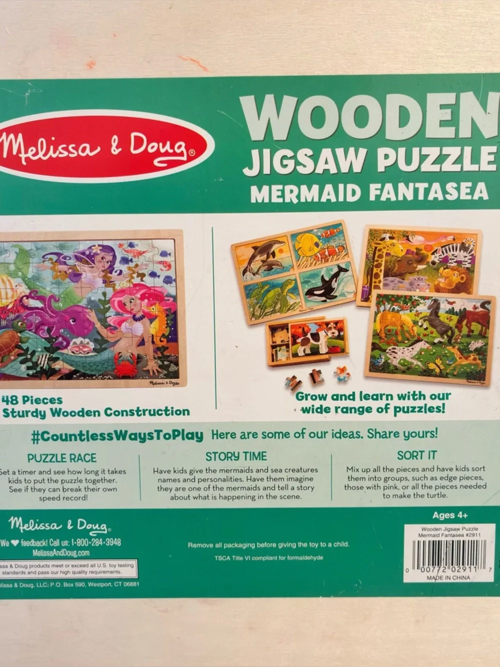 Melissa & Doug Wooden 48 Piece Jigsaw Puzzle Mermaid Fantasea
